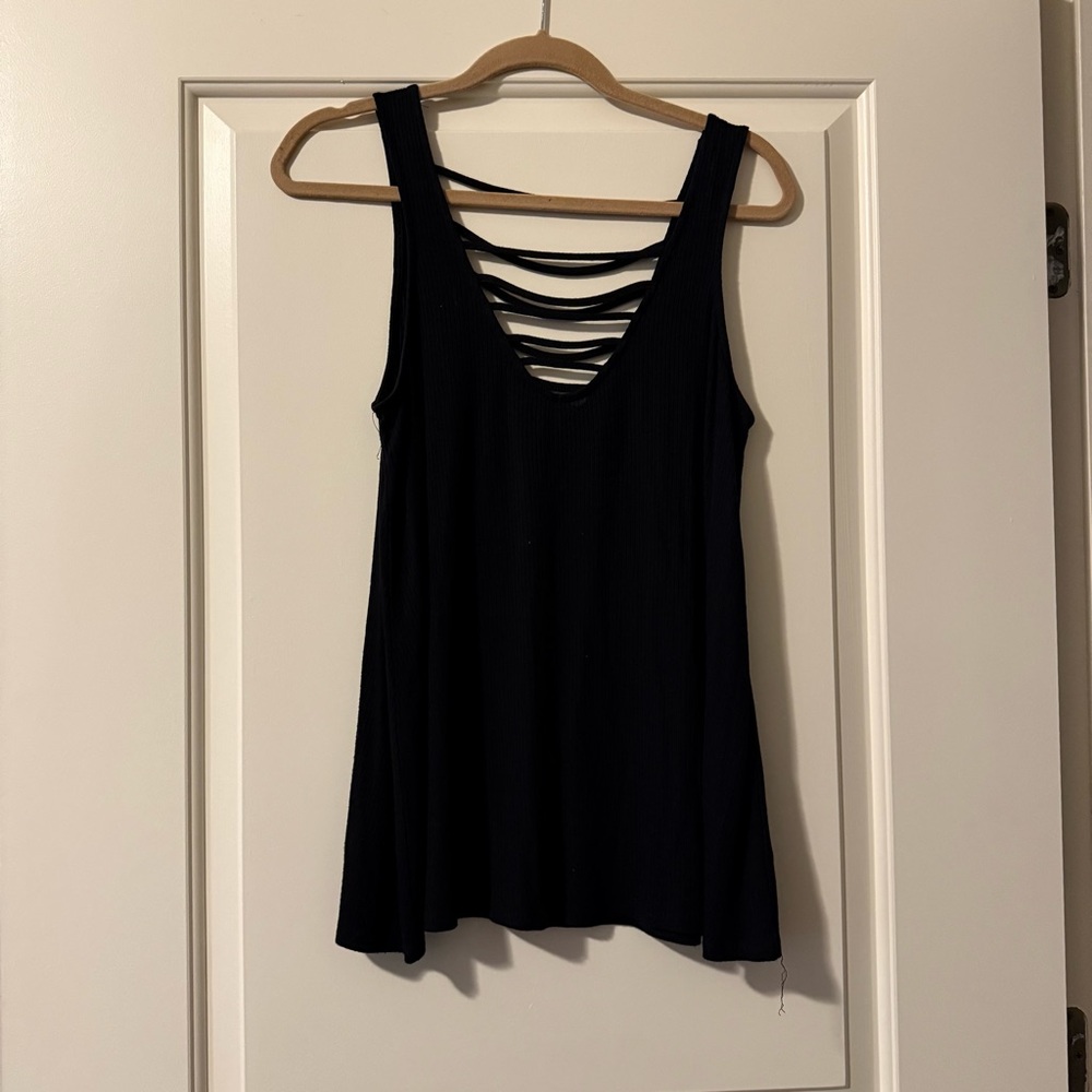 Black top with striping detail